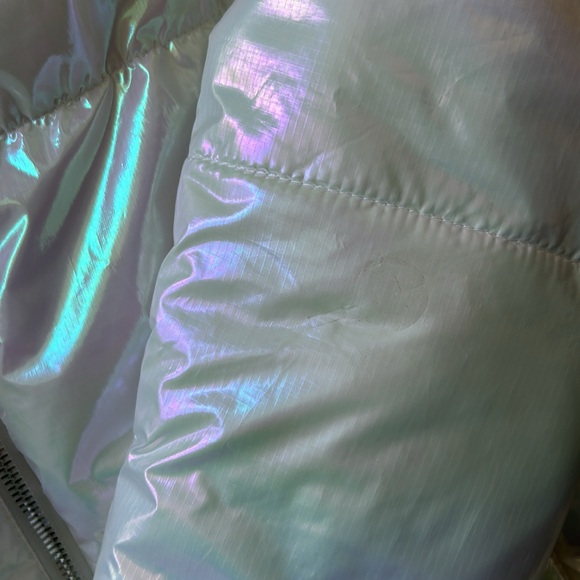 NWT New Balance white Iridescent Sz M winter coat pastel shine ✨ - Picture 8 of 9